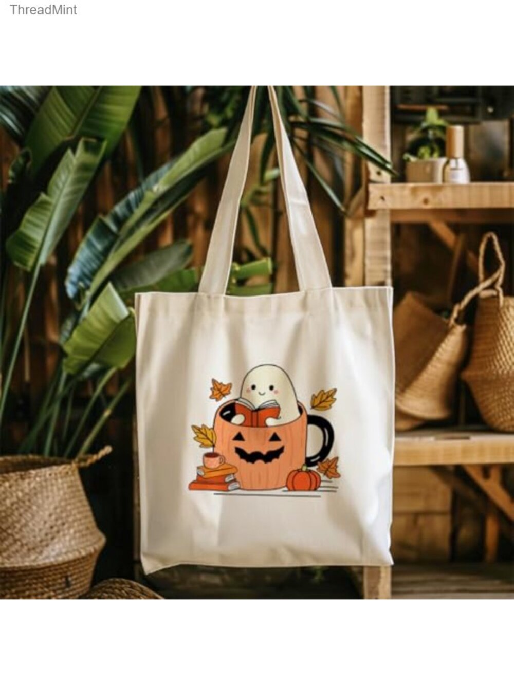Canvas Tote Bag for Women Work Travel Gym Shopping Laptop - Picture 4 of 6